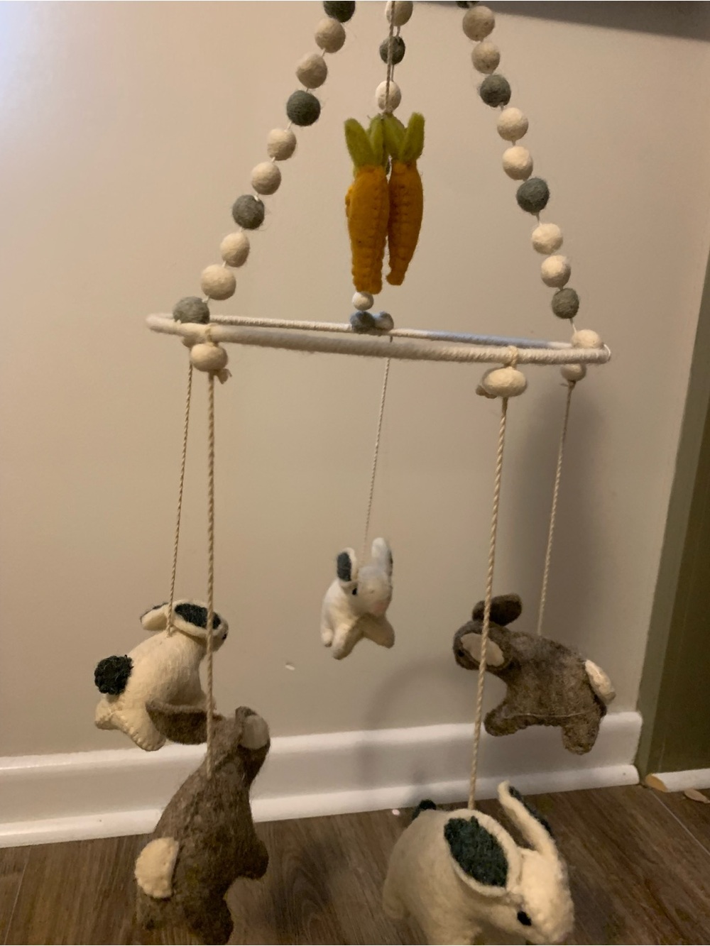 Pehr Bunny Mobile with Felt Carrots - Picture 2 of 5